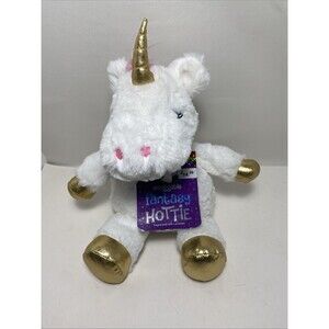 NWT Aroma Home Snuggable Fantasy Hottie White Gold Unicorn Plush Lavender 11 in